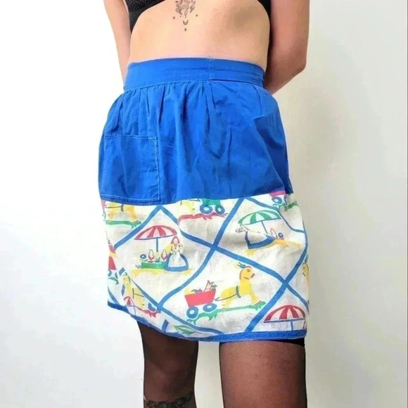 Vintage 1950's / 1960's Tie Back Artist Kitchen Cooking Apron - Picture 1 of 5